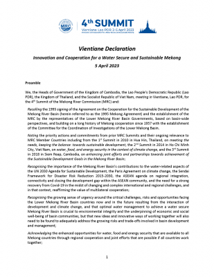 Vientiane Declaration